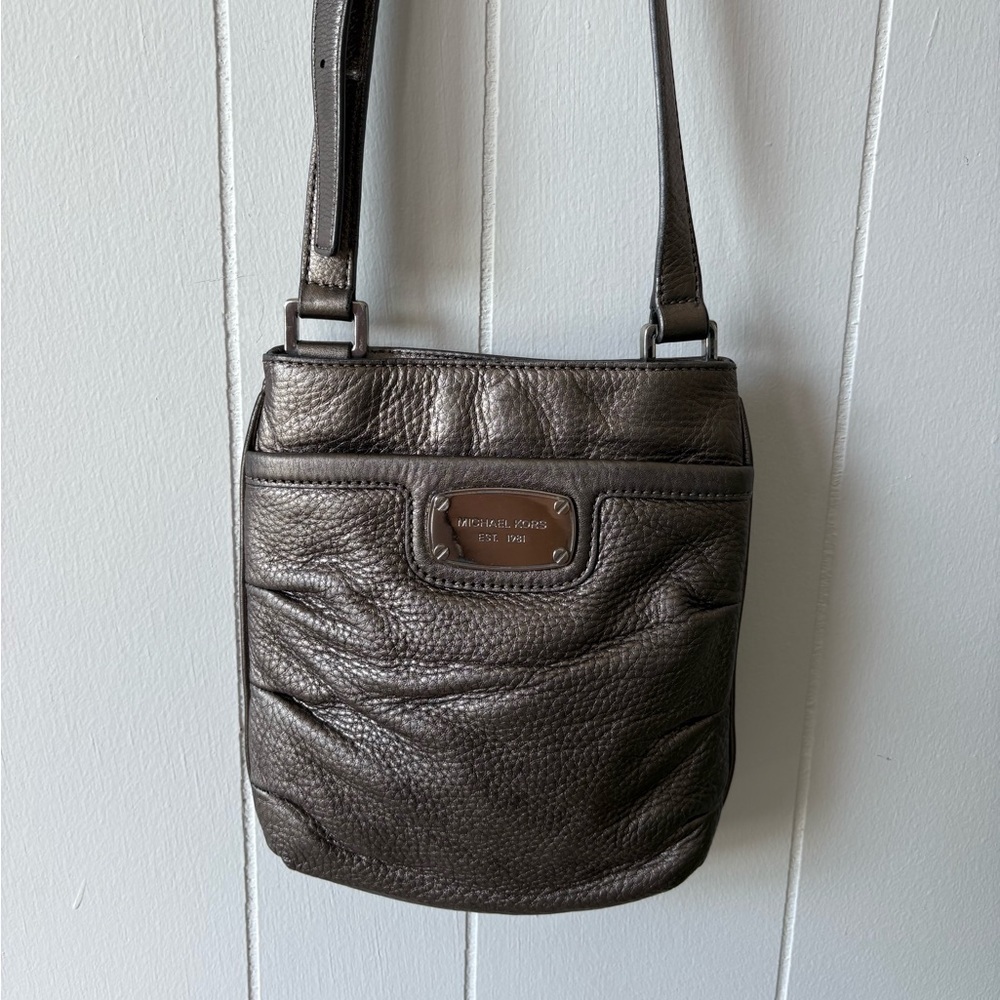 Michael Kors Metallic Leather Crossbody Bag